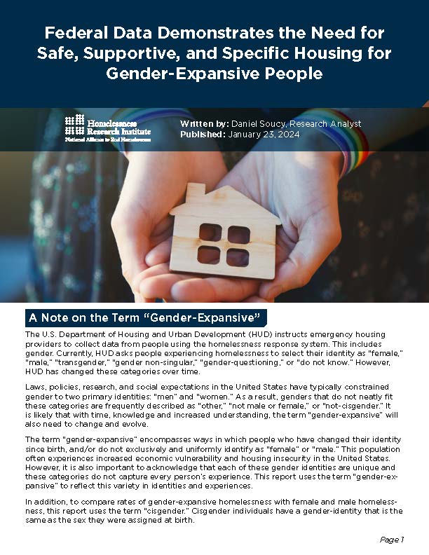 Report on LGBTQ+ Housing Needs for People Experiencing Homelessness